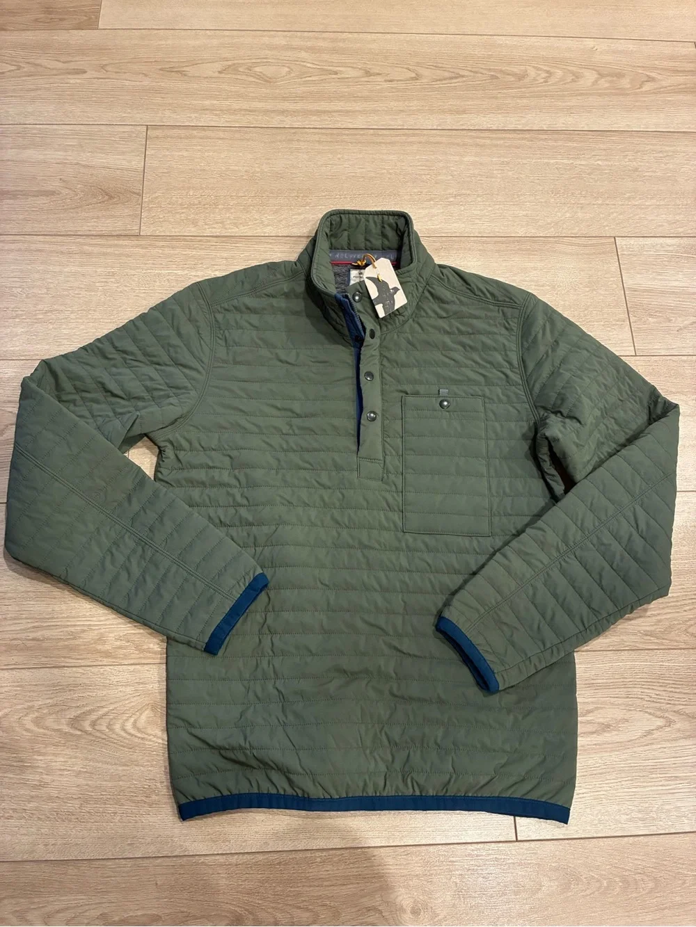NWT Relwen Men’s Windzip Popover Bright Olive Size S